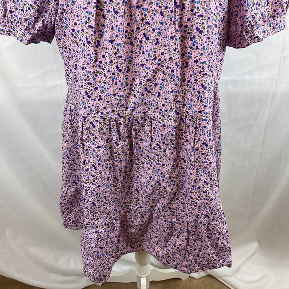 Pomander Place Dress XXL Pink Purple Blue Green Floral Baby-Doll Style - Picture 4 of 14